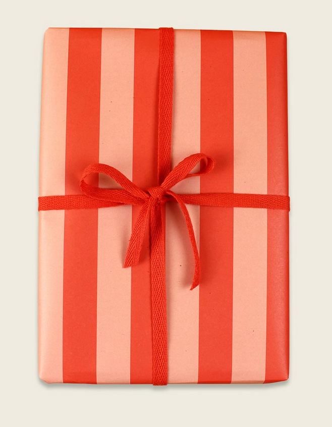 Geschenkpapier Streifen rot / rosa