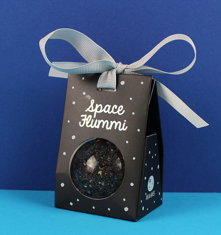 Space Flummi mit Glitzer, schwarz, 49mm