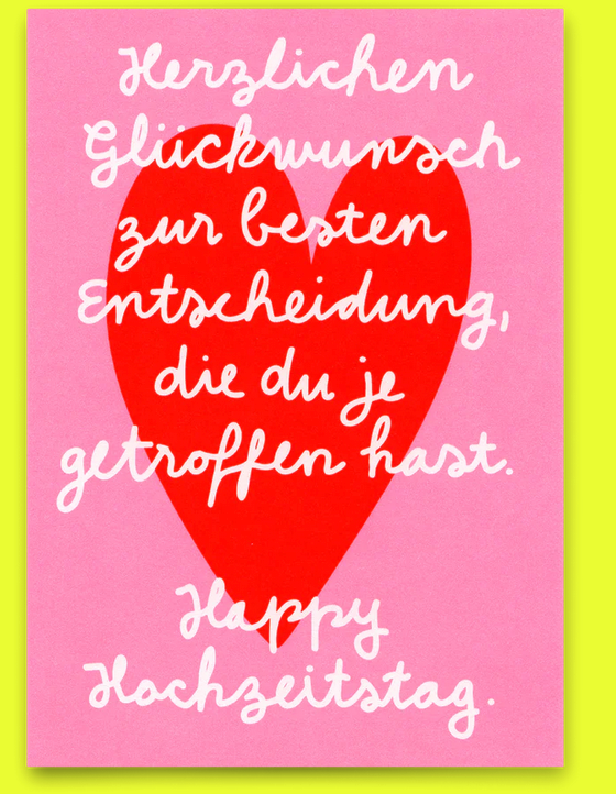 Postkarte Deli Cards "Happy Hochzeitstag"