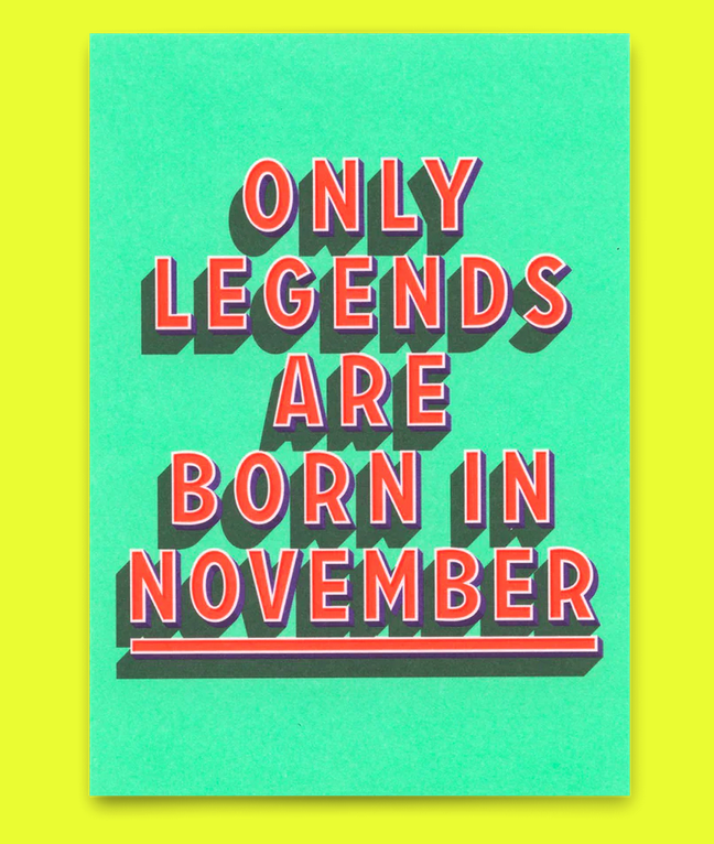Postkarte Deli Cards "Legend November"