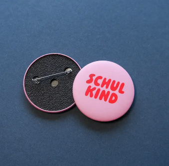 Button Schulkind Rosa Tinyday