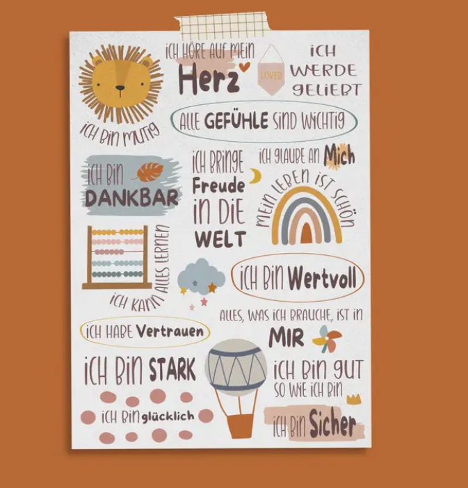 Affirmationskarte "Harmonie" Modern Kids Art