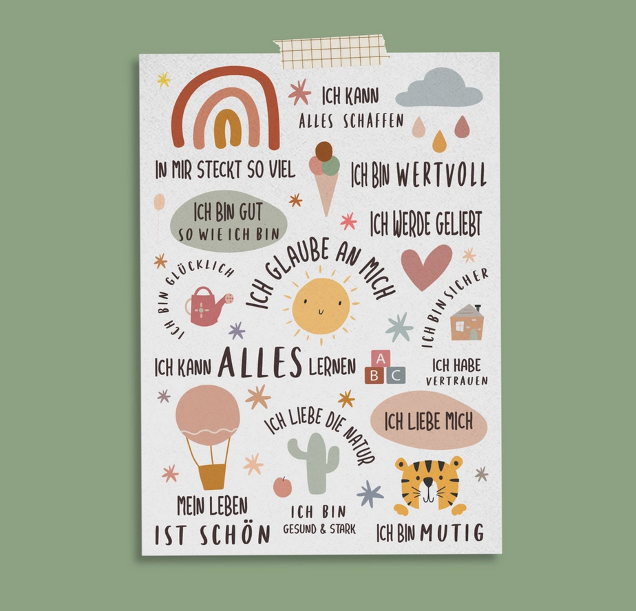 Affirmationskarte "Regenbogen" Modern Kids Art