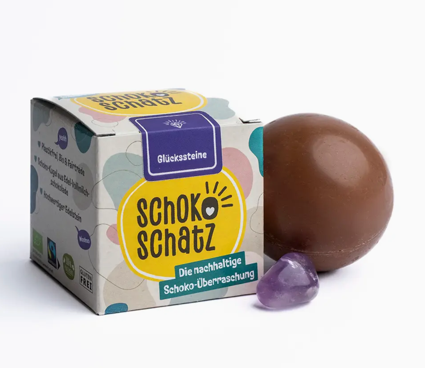 Schokokugel mit Überraschung "Glückssteine" für Schulanfang