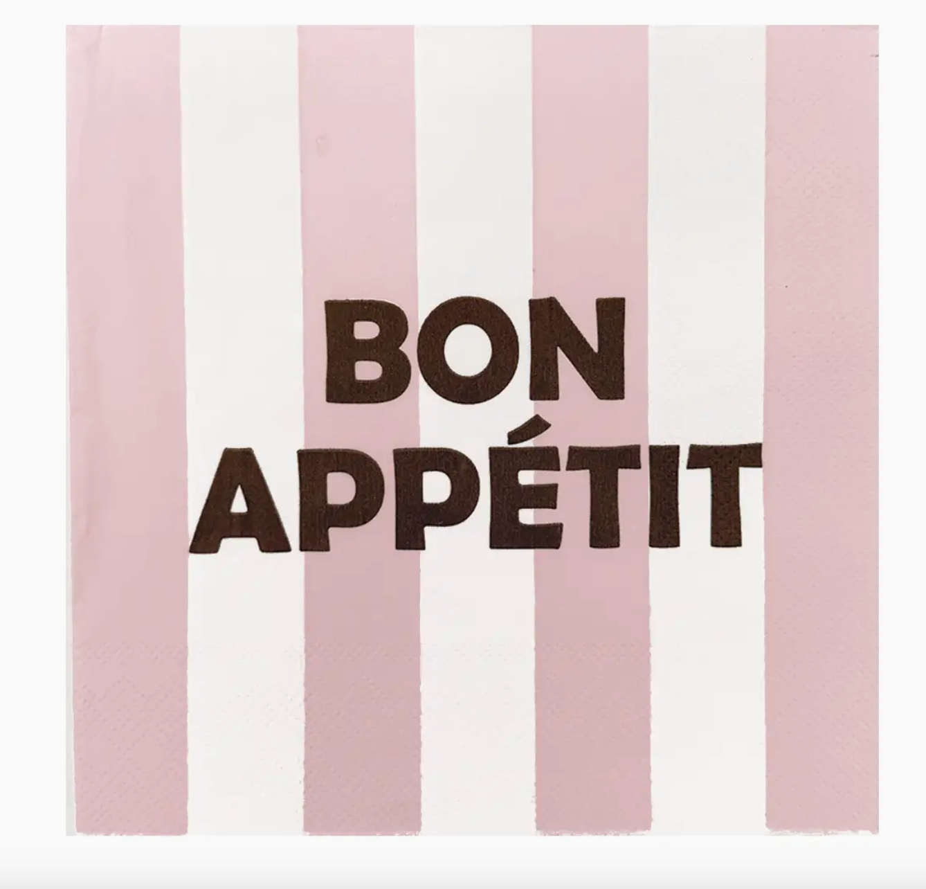 Papierserviette „Bon Appétit“, rosa gestreift, 20 Stück