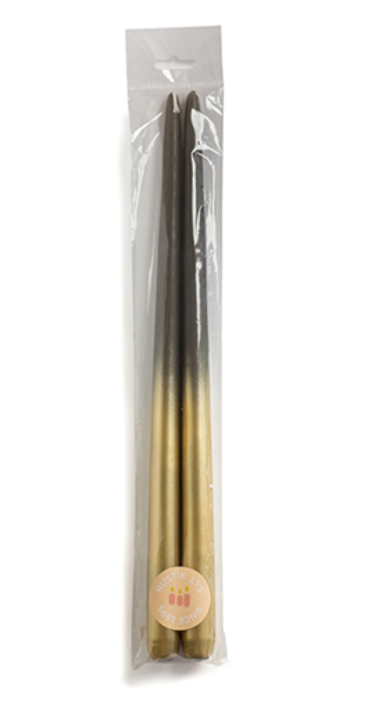Stabkerzen Paar Grau Gold Rustik Lys 2,2x38cm
