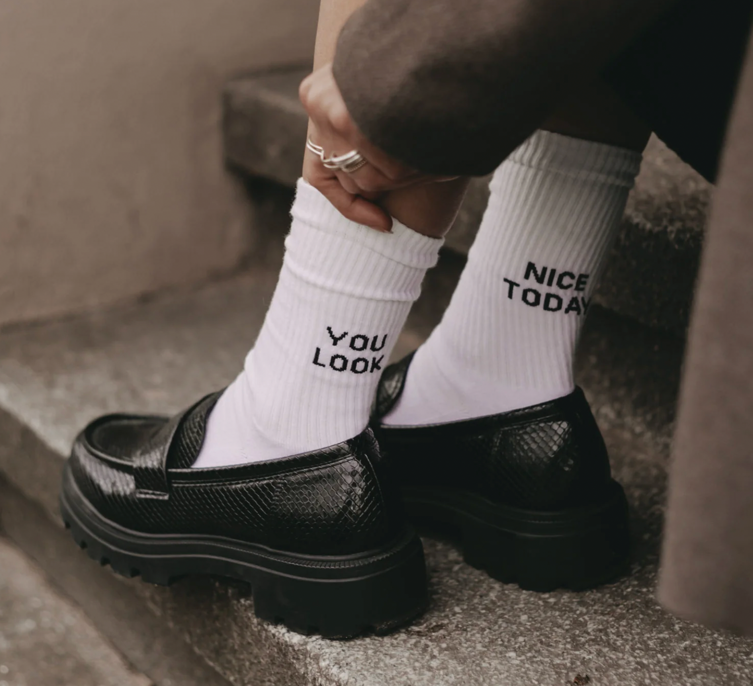 Socken You look nice today Eulenschnitt