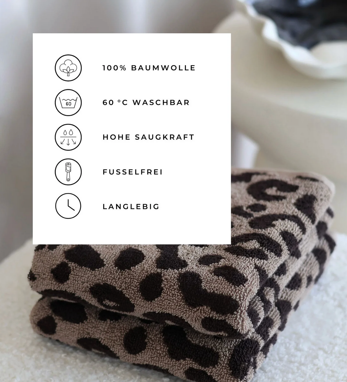 Gästehandtuch LEO, 40 x 60 cm I 2 Stück Pamuk Design