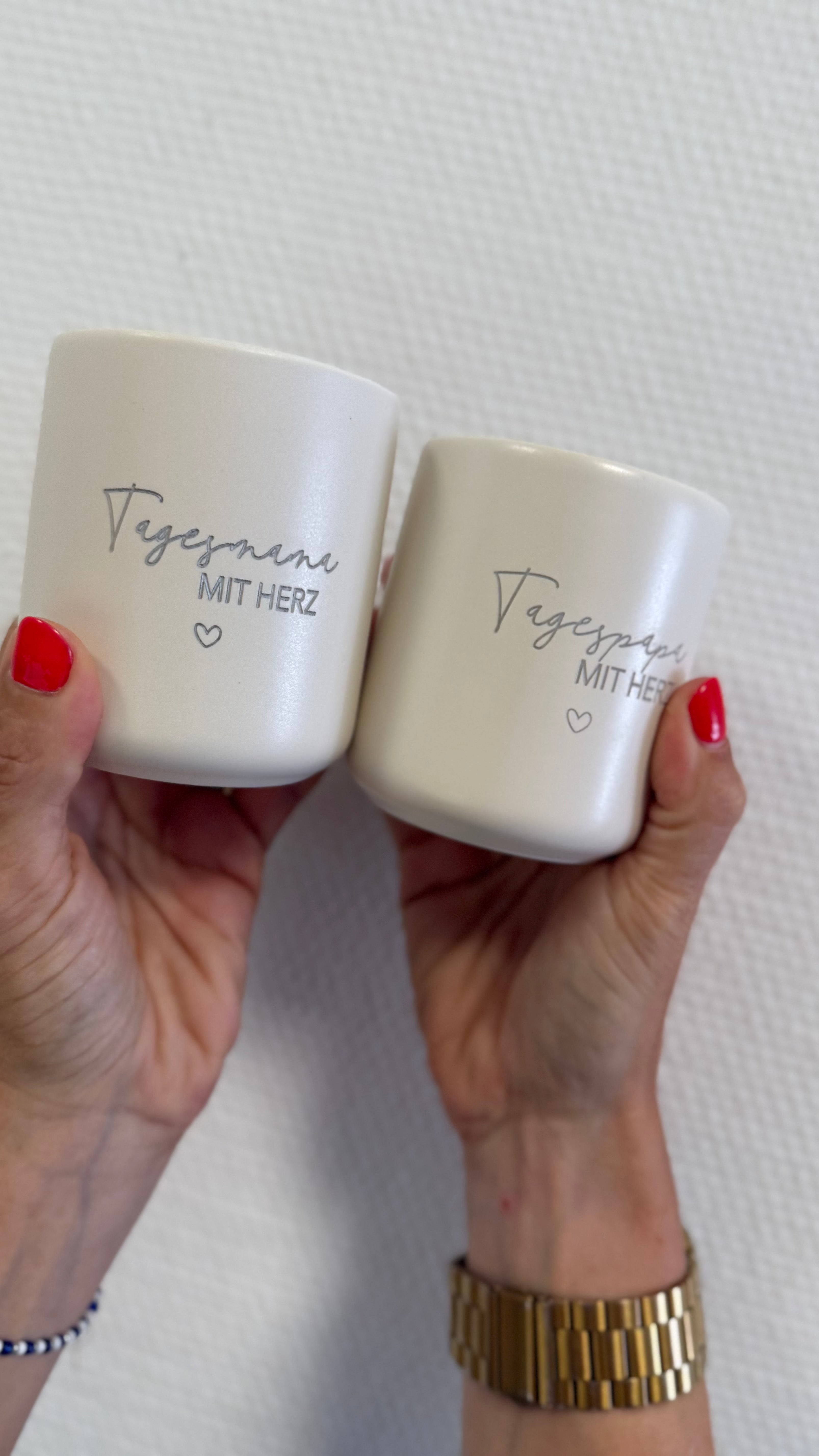 Tagesmutter / Tagespapa Individueller Becher graviert Keramiktasse