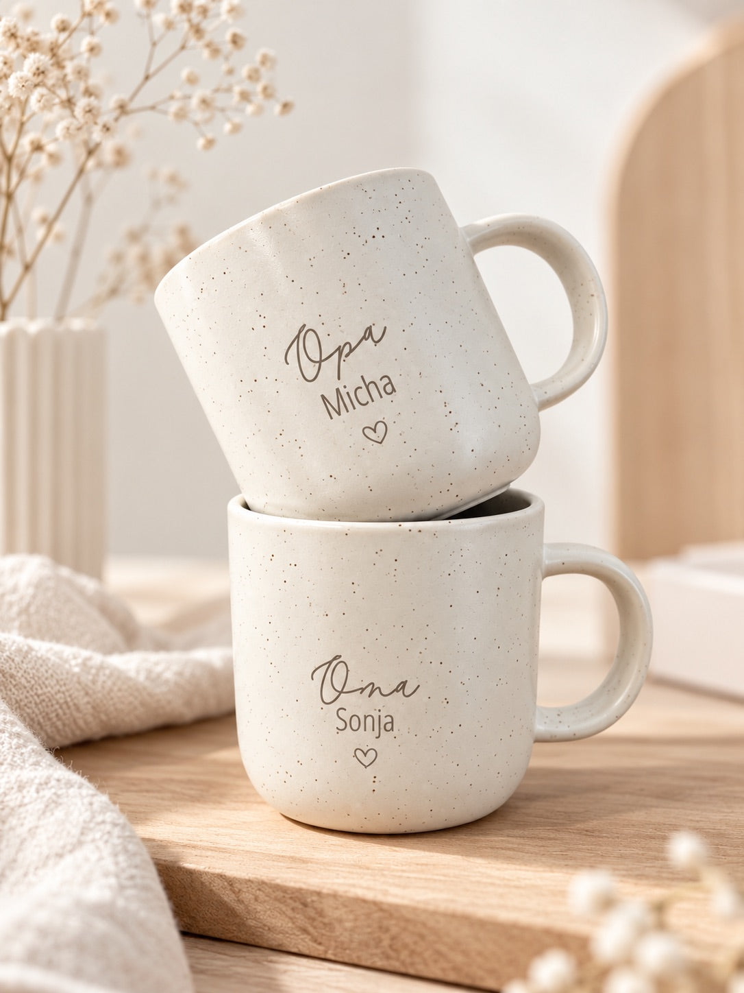 Oma/Opa Personalisiert gravierter Becher mit Henkel