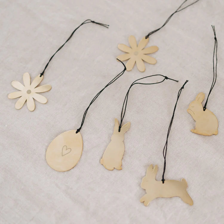 Metallanhänger Ostern gold 6er Set Eulenschnitt