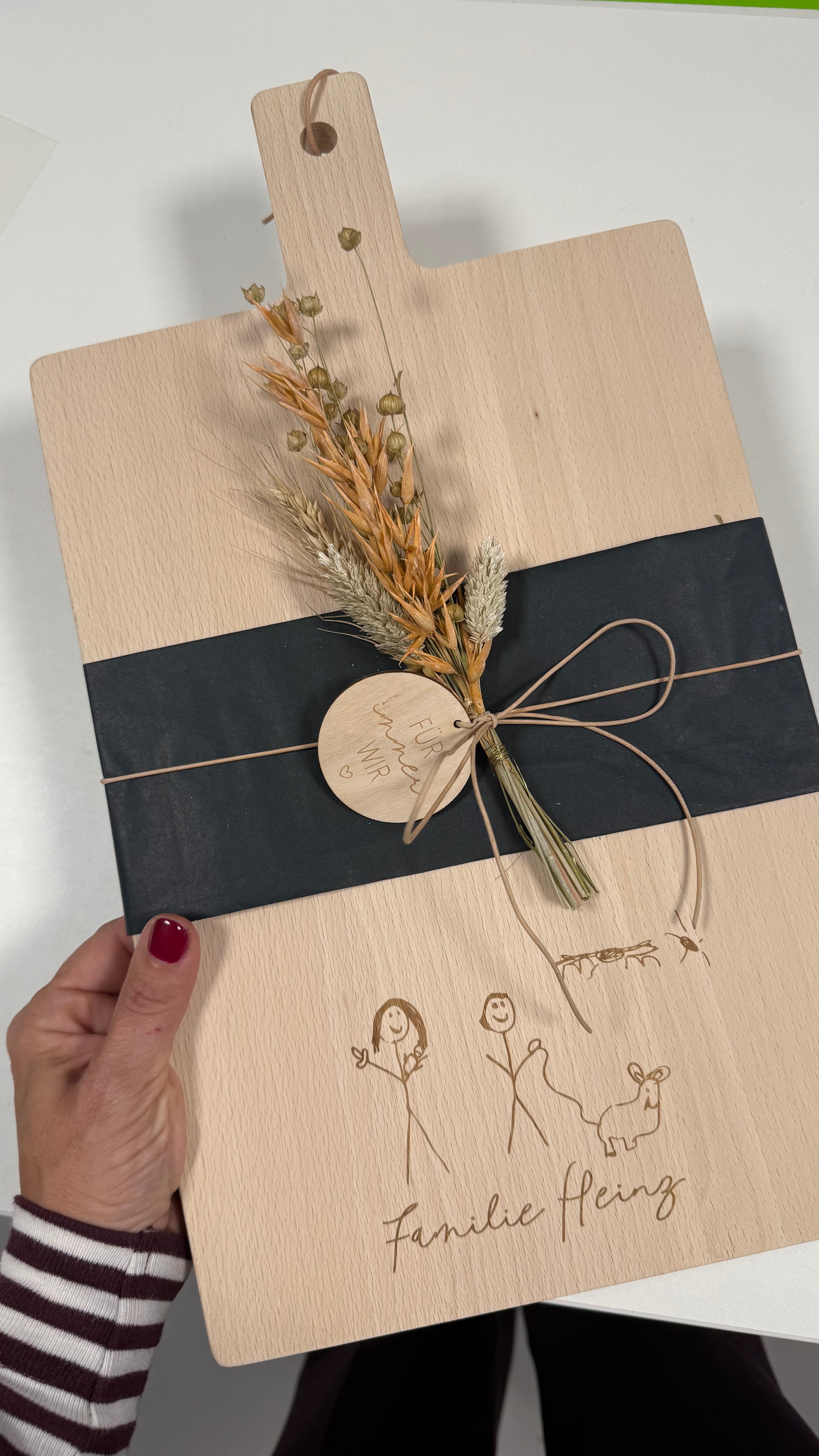 Schneidebrett Personalisiert eigene Zeichnung Eckig