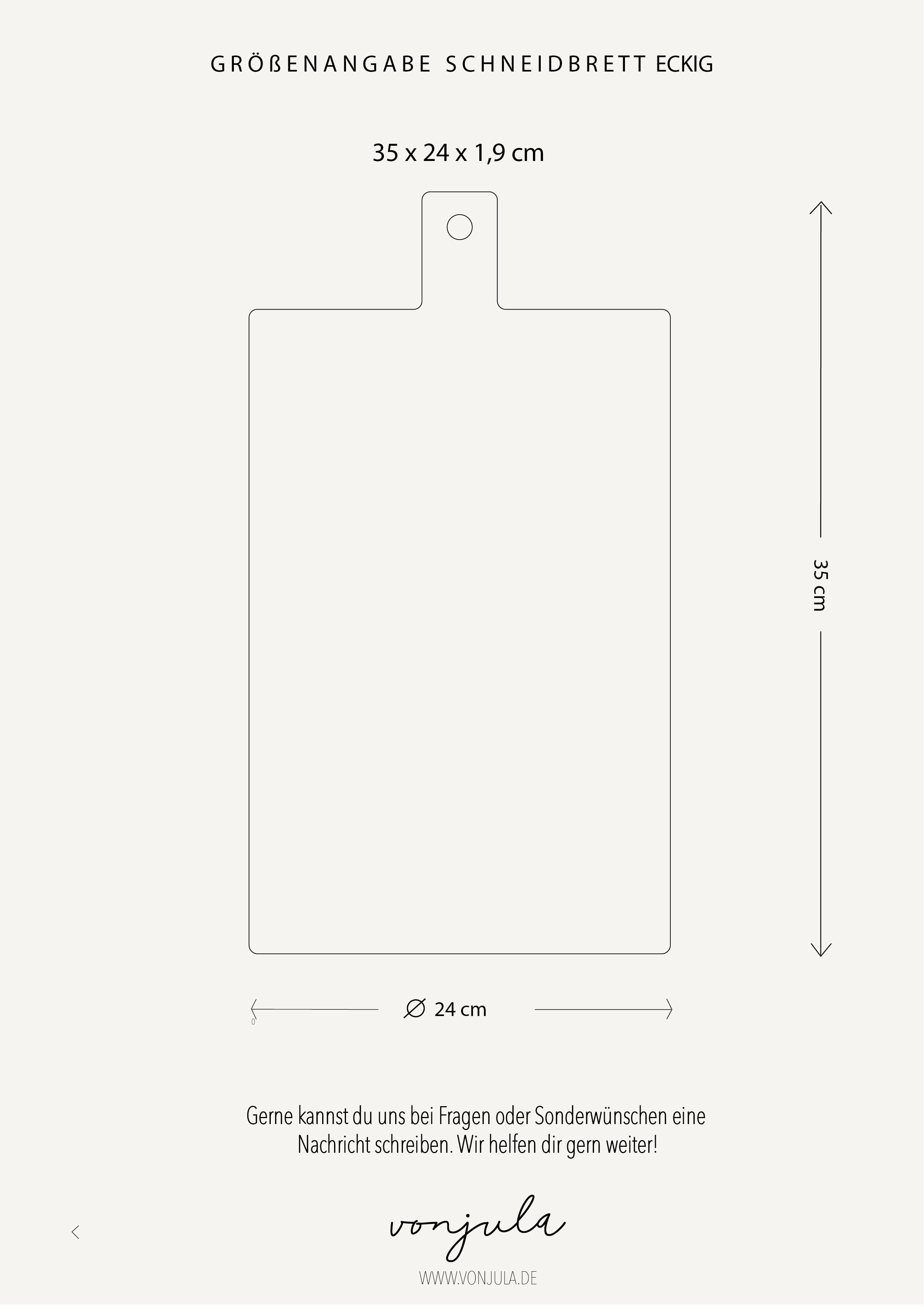 Schneidebrett Personalisiert eigene Zeichnung Eckig