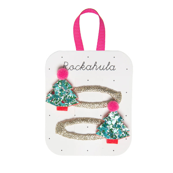 Xmas Tree Glitter Clips Rockahula