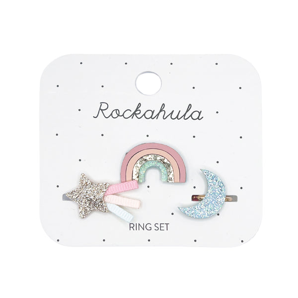 Shimmer Rainbow Ring Set Rockahula