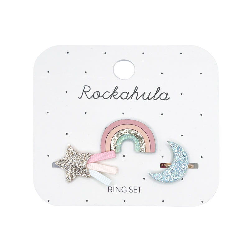 Shimmer Rainbow Ring Set Rockahula