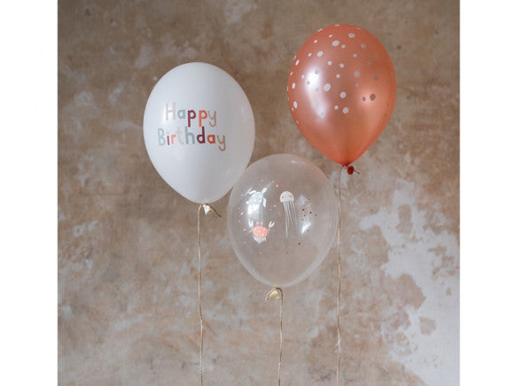 Ballons Happy Birthday (Serie Under the sea) aus 100% Naturkautschuk