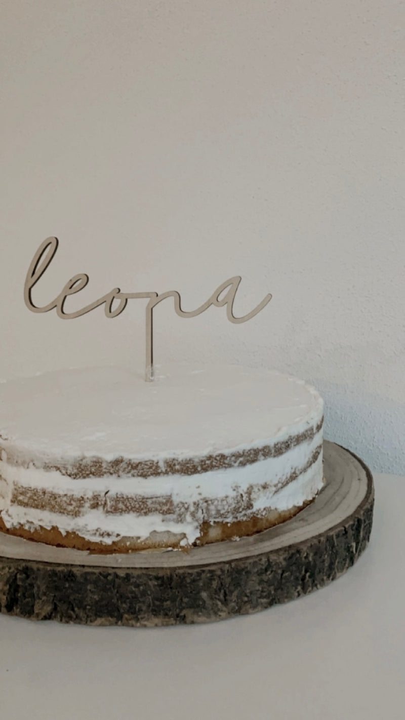 Caketopper Persoanlisiert aus Holz mit Namen (+Zahlen)