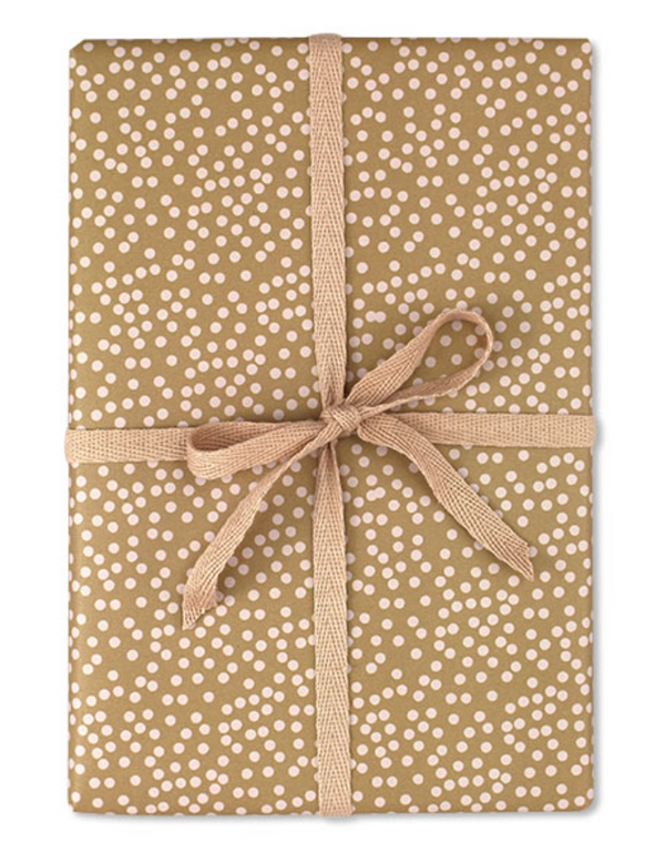 Geschenkpapier Punkte Braun/Rosa