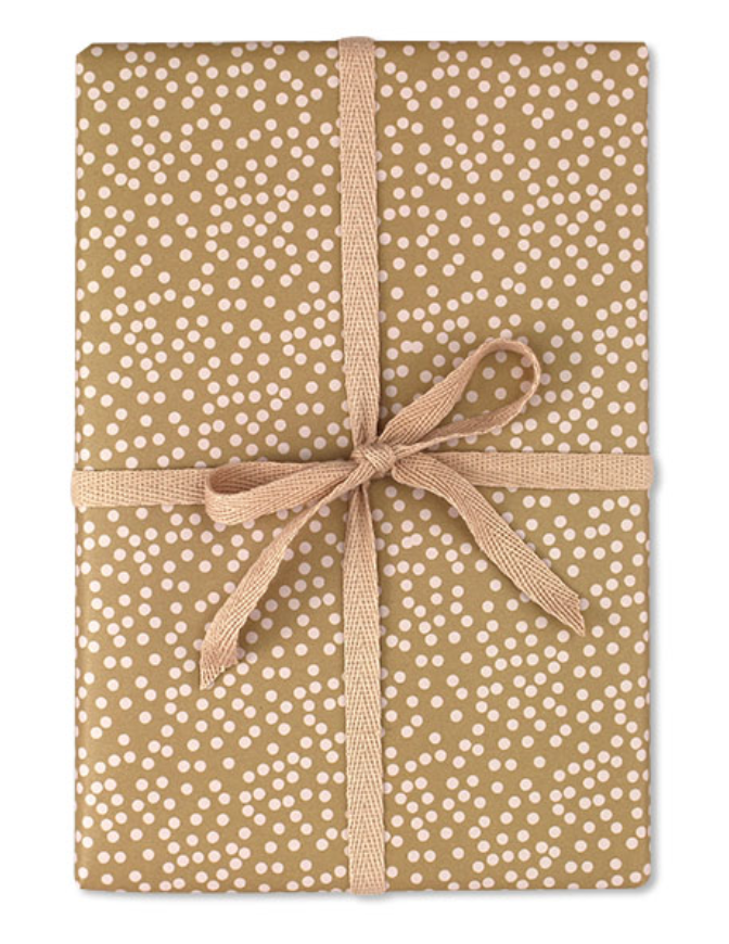 Geschenkpapier Punkte Braun/Rosa
