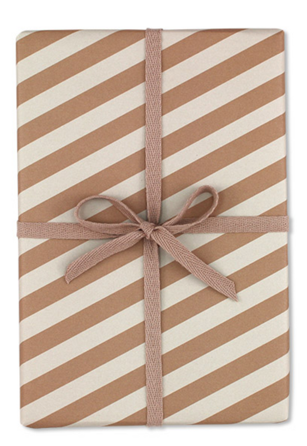 Geschenkpapier Streifen Braun/Beige