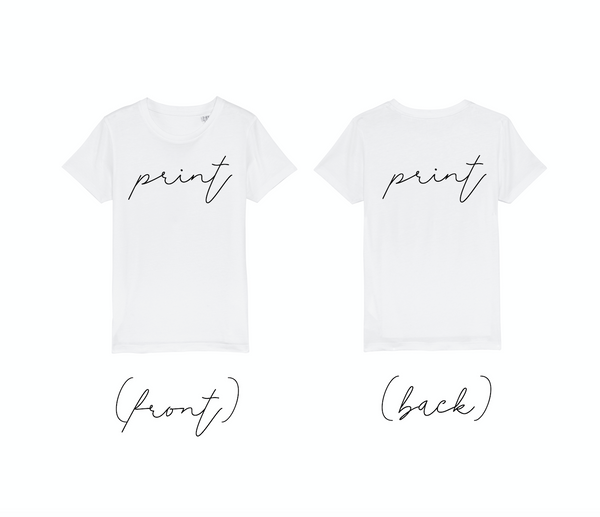 KIDS TEE PRINT FRONT + BACK WHITE