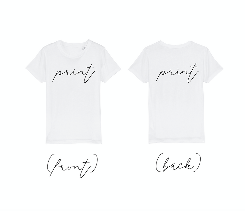 KIDS TEE PRINT FRONT + BACK WHITE