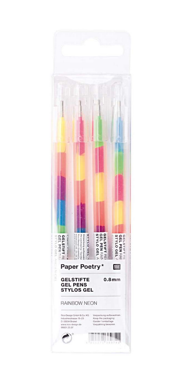 Gelstifte Regenbogen Neon Paper Poetry