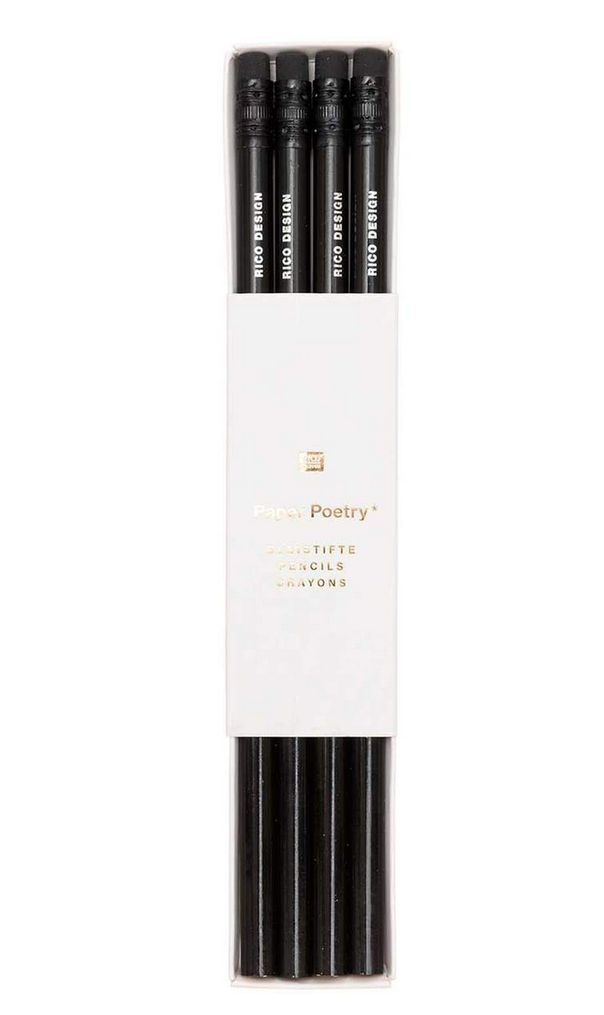Bleistifte Schwarz 4er Set Paper Poetry