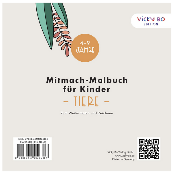 Mitmach-Malbuch für Kinder - TIERE: Zum Weitermalen und Zeichnen