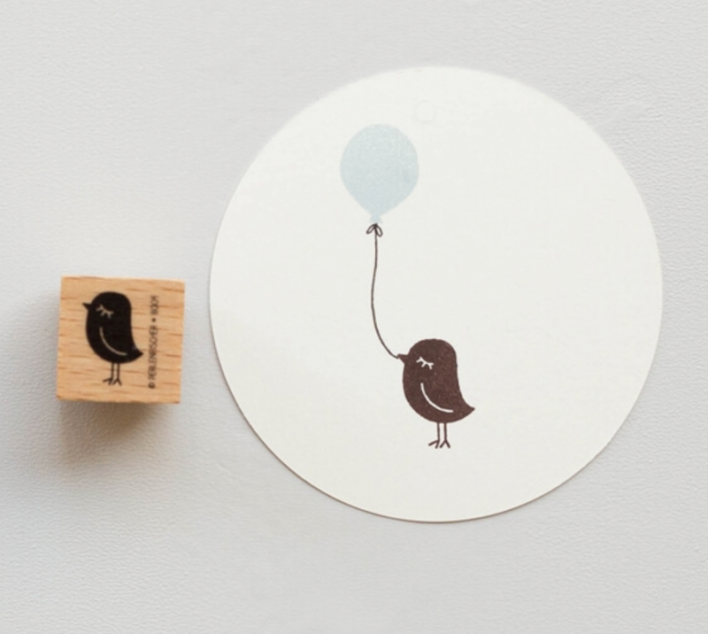 Stempel Vogeldame Klein Perlenfischer