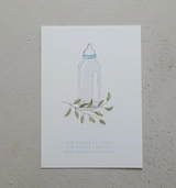 Welcome Baby Karte "Lachen Weinen Wachsen" Blau