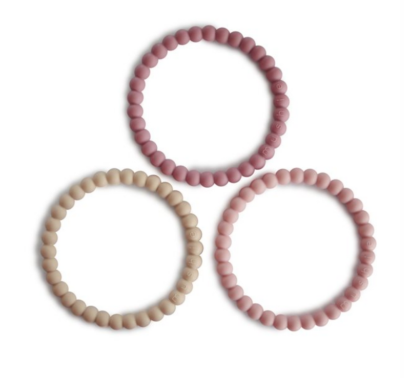 Beißring Perlen Mushie Rosa