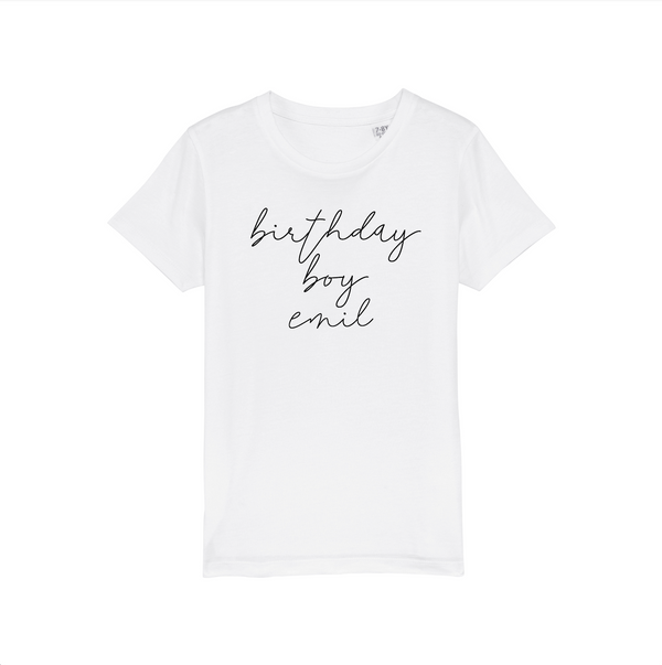 BIRTHDAY + NAME TEE WHITE