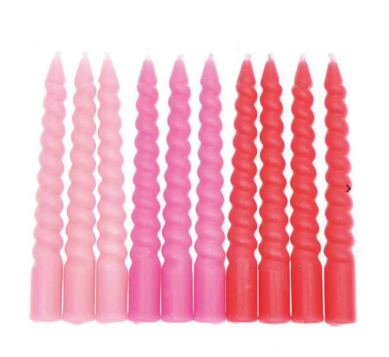 Let's Party Spiral Kerzen Mix 10 Stück Pink Mix