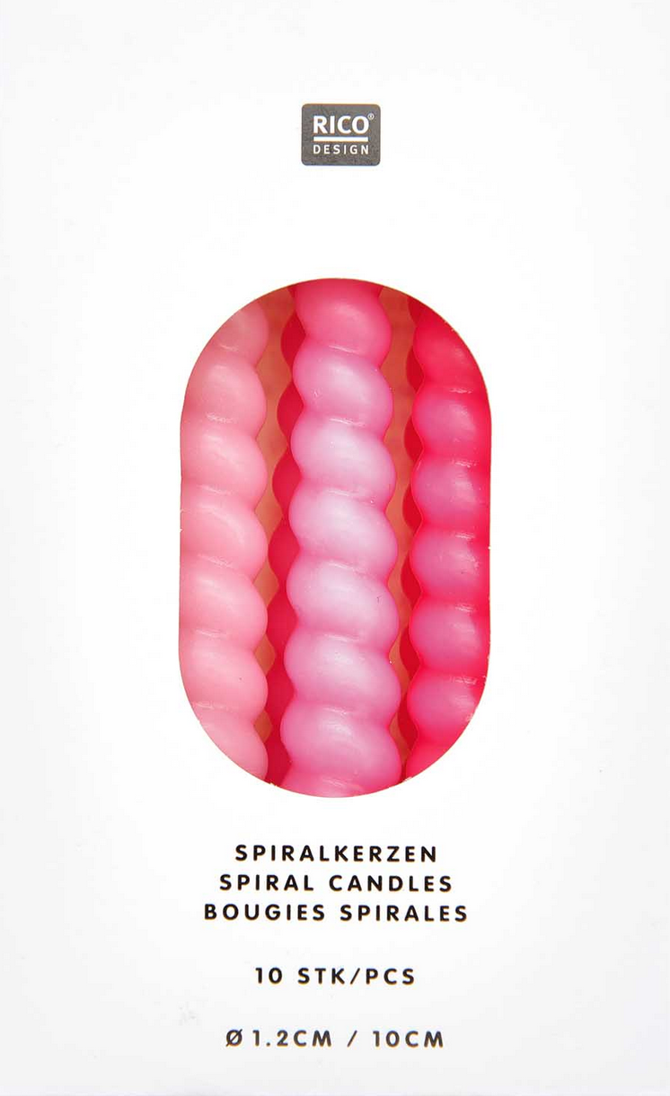 Let's Party Spiral Kerzen Mix 10 Stück Pink Mix