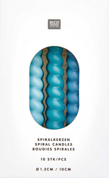 Let's Party Spiral Kerzen Mix 10 Stück Blau Mix