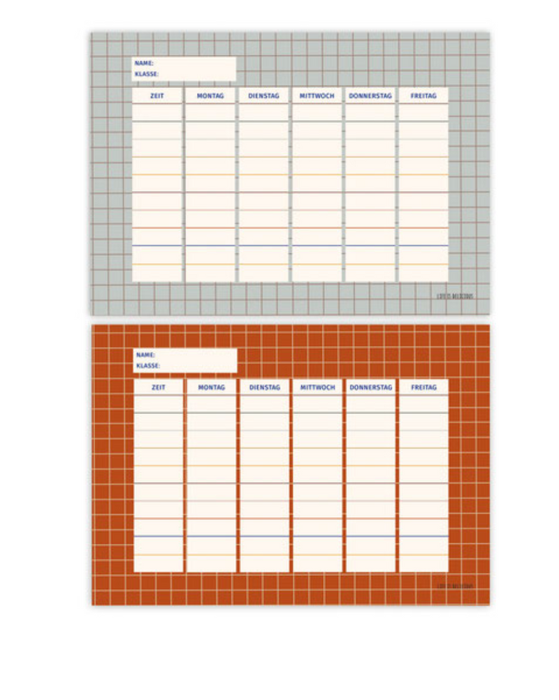 Stundenplan blau/rot
