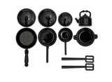 Rico Design Miniatur Kochutensilien Premium schwarz 7teilig I Wichtelzubehör