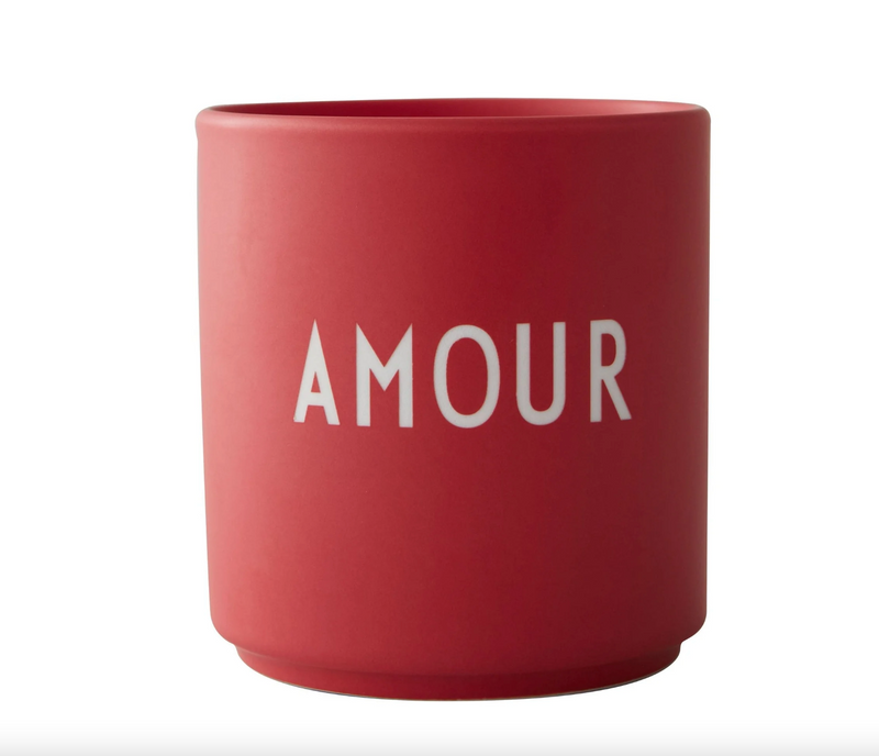 Becher AMOUR Rot Design Letters