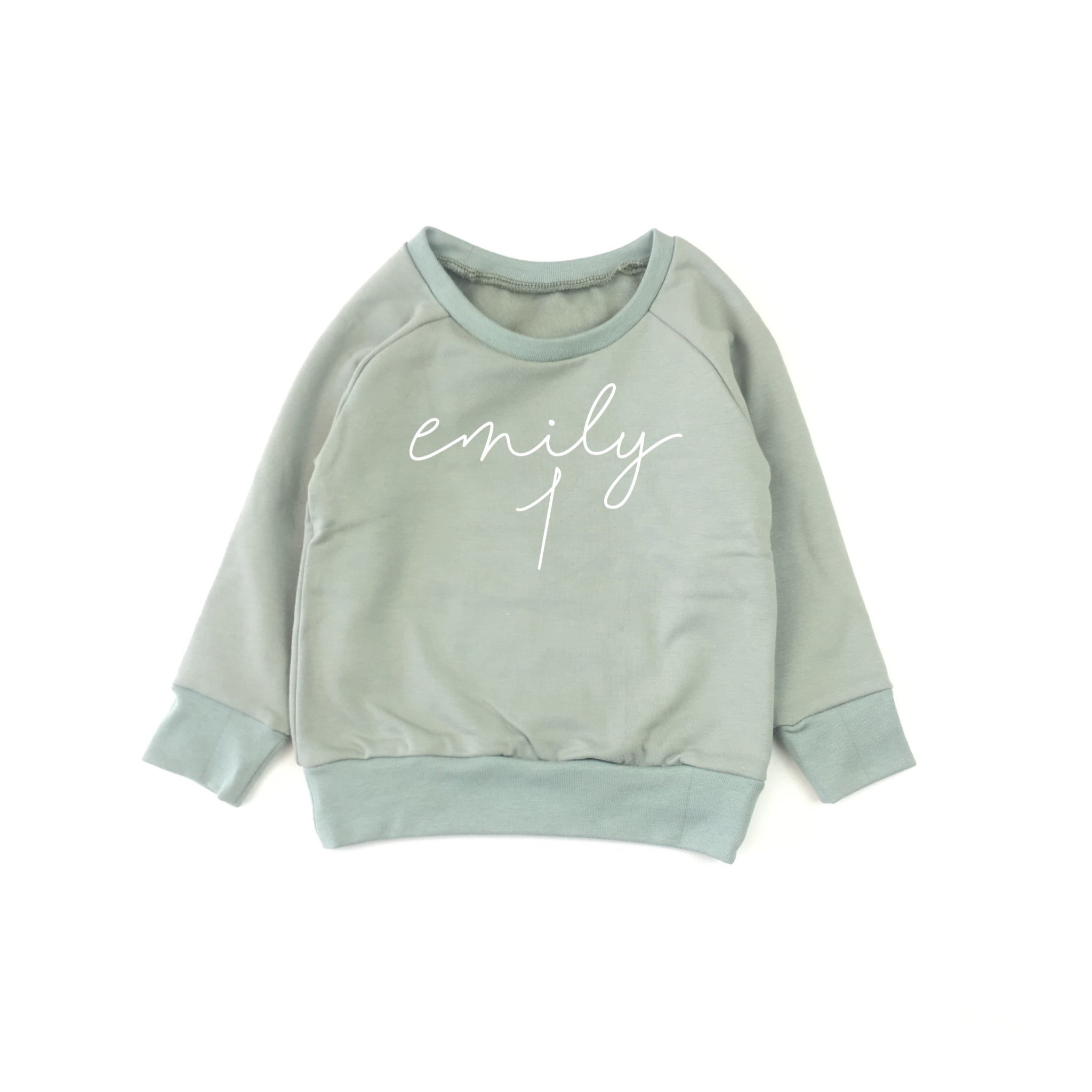 BIRTHDAY SWEATER NAME + NUMBER DUSTY MINT