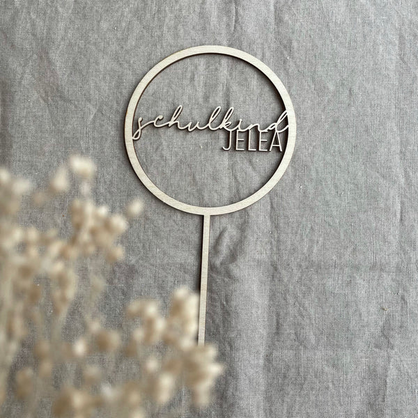 Caketopper Glatt Schulkind + Name Personalisiert