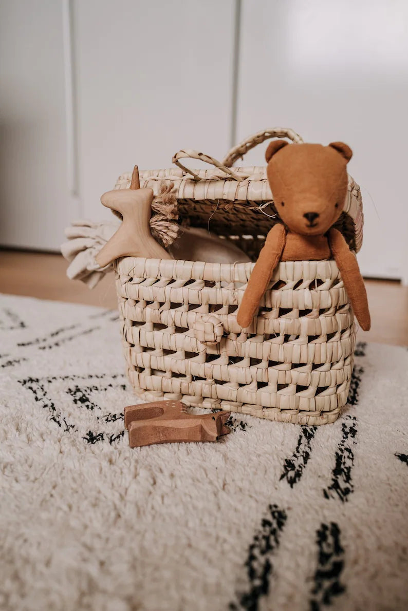 JenLiving® Aufbewahrungskoffer LEO aus Palmblatt im Boho Style