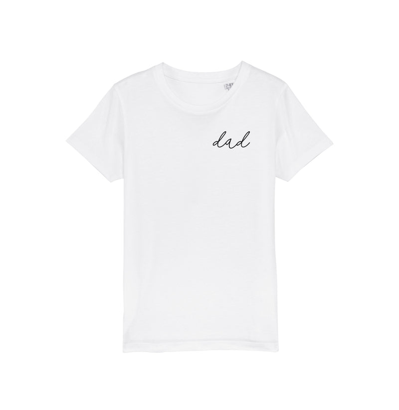 DAD STATEMENT TEE SMALL PRINT LEFT SIDE WHITE
