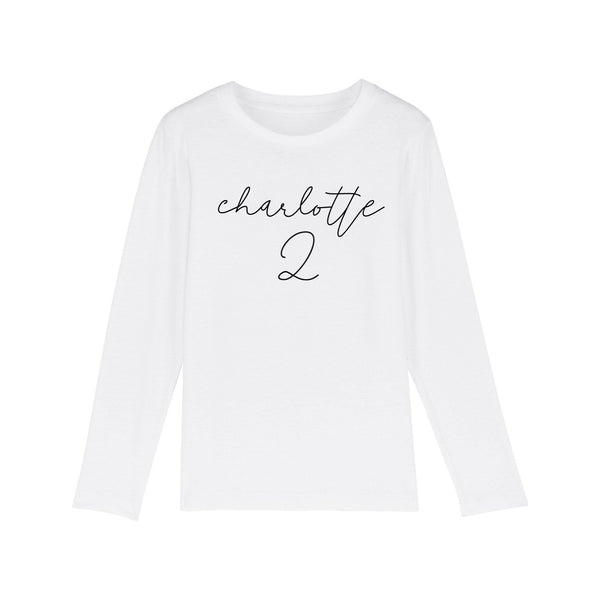 BIRTHDAY LONGSLEEVE NAME + NUMBER WHITE
