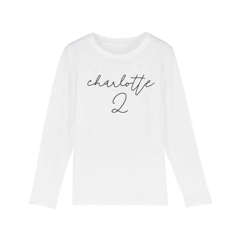 BIRTHDAY LONGSLEEVE NAME + NUMBER WHITE